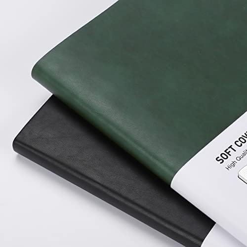 RETTACY College Ruled Leather Notebook 2 опаковки - Голям Бизнес бележник на 408 страници, Работен бележник от дебела