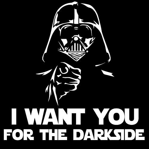 Аз Те искам за Darkside Darth Vader 6 Vinyl Стикер за автомобил (6 Бял)