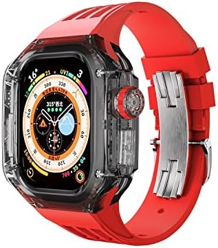 TRDYBSK 49 ММ Комплект модификация за Носене Каишка За Apple Watch 49 мм Силикон Каишка Прозрачен Калъф за Спортен iWatch