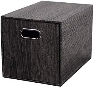 Кутия за съхранение на YJW с капак, Голяма, Лесна, проста и Здрава, Штабелируемая Кутия за настолни кутии от Черна хартия