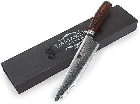 Професионален Дамасский Нож за майстор готвач, 67-слойный 8-инчов Дамасский Нож на главния готвач ръчно изработени,
