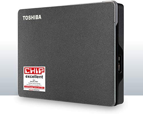 Toshiba Canvio Gaming капацитет от 1 TB - Преносим външен твърд диск, съвместим с повечето конзоли Playstation, Xbox, PC, технологията USB 3.2. Gen 1, черен (HDTX110EK3AA)