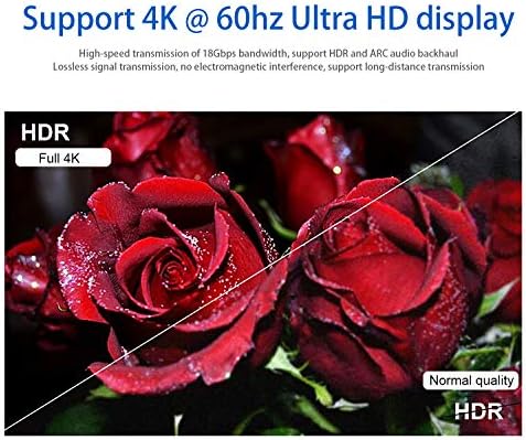 Кабел Tainston Fiber HDMI 150 фута (фута) оптичен кабел HDMI Поддържа висока скорост 18 Gbit/с 4K при 60 Hz, HDR,