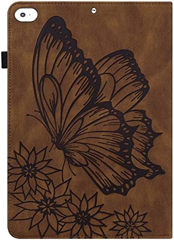 Защитен калъф за таблет Калъф от изкуствена кожа Защитен калъф-портфейл с панти капак, предпазващ калъф с релефно под формата на пеперуда, Слот за карта памет, калъ?