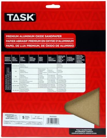 Шкурка от алуминиев оксид Task PA15500 размер от 9 до 11 инча Премиум-клас, Разнообразни 5 опаковки