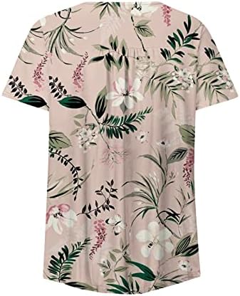 Дамска Туника с Цветен Принтом, Тениски, Скрывающие Корема, Плюс Размера на Летните Ежедневни Блузи С Къс Ръкав