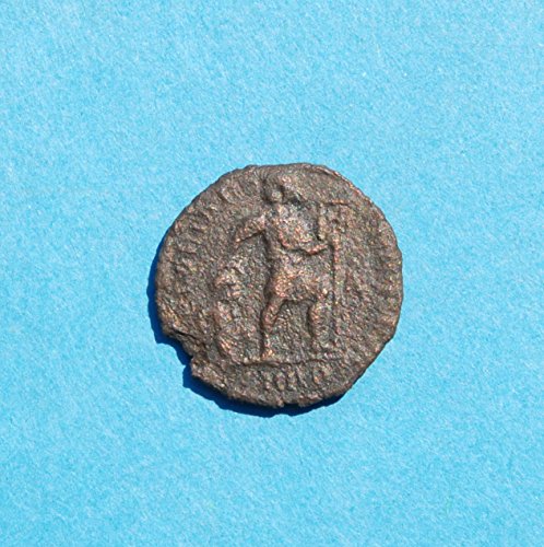ТОВА Валентиниан I, Римски император от 364 - 375 г., Стандарт Чи-Ро, Тащащий на Затворника #2, Бронзова Монета, Много е Добра