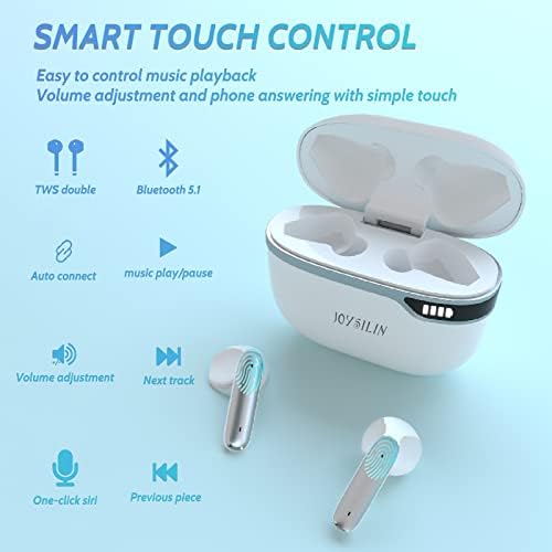 JOYSILIN - Истински безжични слушалки в ушите Bluetooth-Слушалки-втулки - Вграден микрофон и калъф за безжичното