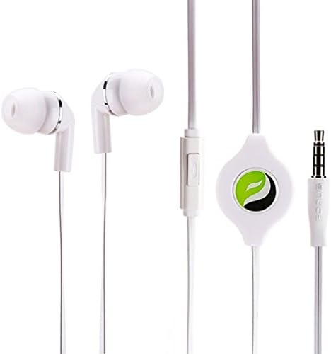 Висококачествена звукова Прибиращ бяла слушалка, слушалки с две слушалки с микрофон за Samsung Galaxy S7 Edge от Sprint (SM-G935P)- T-Mobile Alcatel One Touch Fierce XL - T-Mobile, Blackberry Priv - T-Mobile HTC 10
