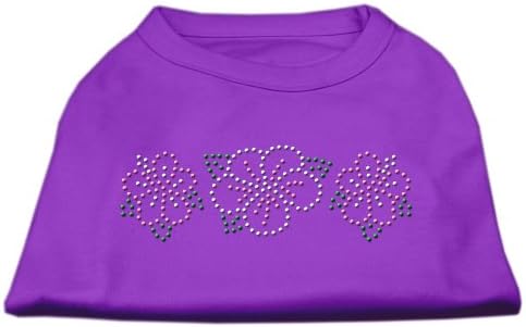 Тениска за кучета С Кристали във формата на Тропическо Цвете Виолетов цвят XS (8)