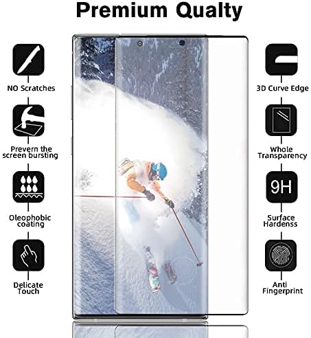 [2 + 2] Защитно фолио за дисплея на Galaxy Note 10 Plus и обектива на камерата, прозрачно закалено стъкло с висока разделителна
