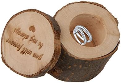 Дървена кутия за пръстени NUOLUX, селски титуляр за годежни пръстени