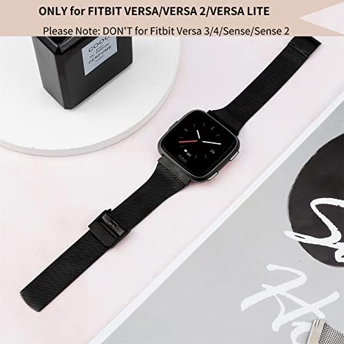 Girovo е Съвместим с Fitbit Versa 2 Band/Versa Lite/Versa Band За жени и мъже, Метални Въжета за часовника от неръждаема