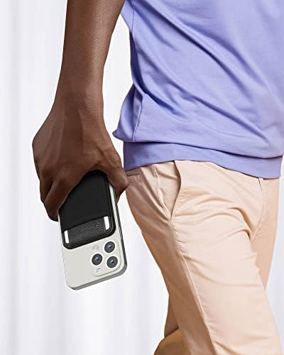 Чантата MAGKOTA MagSafe Максимум 5 карти, магнитен държач за карти, съвместим със серия от iPhone 14 / iPhone 13 / iPhone12, поставка за чантата си iPhone от еластичен плат с капак и има 2 зри?