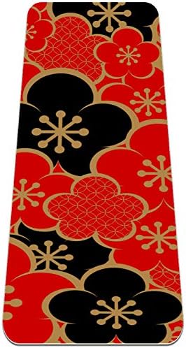 LEVEIS килимче За Йога Традиционен Японски Цвете Модел Дебели Нескользящие Спортни Подложки за Домашно Фитнес