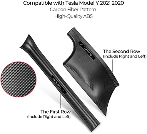 BMZX Tesla Модел Y Протектор праг От Въглеродни влакна Тампон на прага (комплект от 4) В комплект Предни Задни