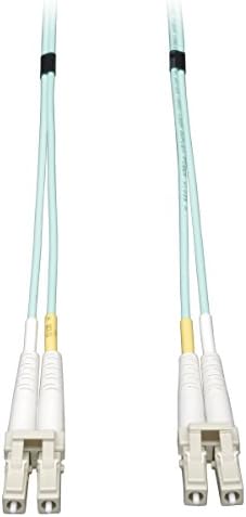 Двухшпиндельный мулти-режим оптичен кабел от Трип Lite 10Gb като 50 / 125μm OM3 ХАЛОГЕННИ (LC/LC) - Аква, 3 м (10 фута)