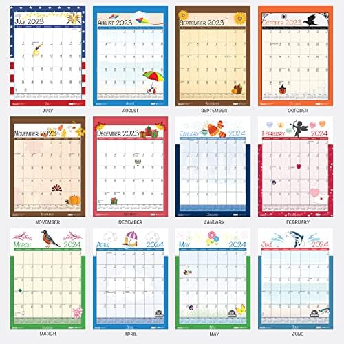 Месечен Сезонен Стенен календар House of Doolittle на 2023-2024 години, Академични, 12 x 16,5 инча, юли - юни