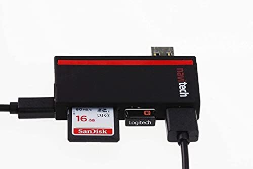 Navitech 2 в 1 Лаптоп/Таблет USB 3.0/2.0 на Адаптер-hub /Micro USB Вход с устройство за четене на карти SD/Micro SD карта,