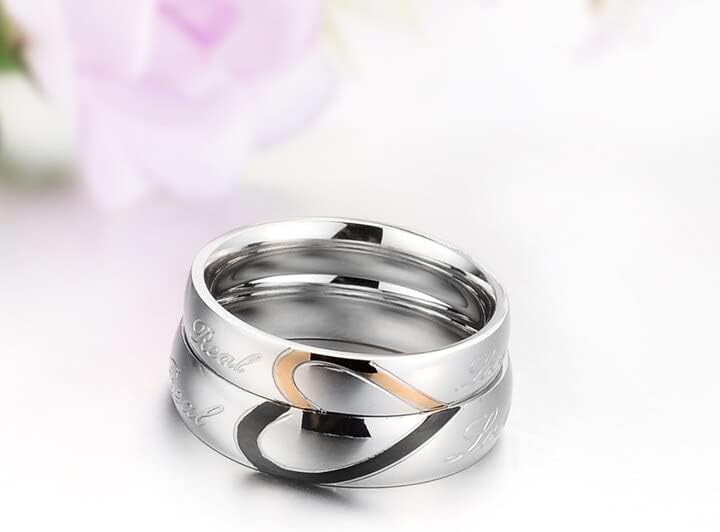 Oyalma Lover ' s Heart Shape 316L Мъжки Женски Венчален пръстен Истинска любов За двойки, Брачни халки - 1 бр. - Жени