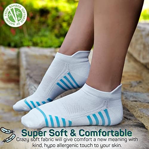 Дамски Тънки бамбукови дишащи спортни чорапи до глезена на крака, удобна абсорбиращи чорапи с ниско деколте, 6 двойки, размер