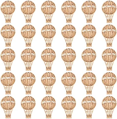 Framendino, 30 Опаковки Мини-Изрезки от Дървени Балони, Непълни Парчета Дърво, Селски Дървени Парчета, Бижута, Изрезки