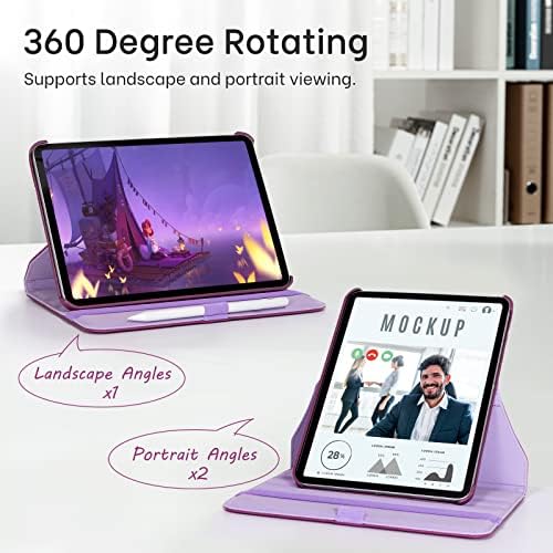 Въртящи калъф CoBak за iPad на 10-то поколение (2022) 10,9 инча - Въртяща се на 360 градуса Защитна Поставка с притежател на