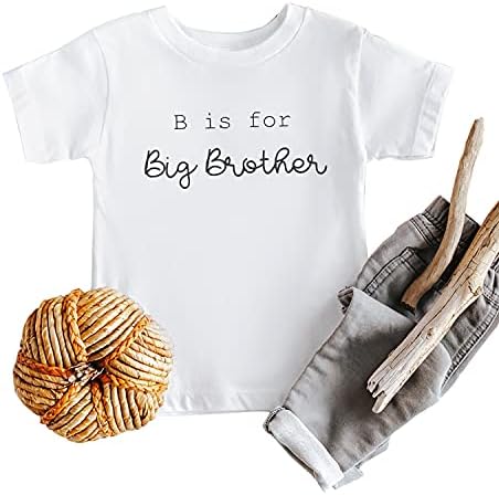 Тениска IOEGW Kids B is for Big Brother, Забавно Обява за бременност, Подарък Риза, Сладки Нови Тениски за по-Малките Братя и Сестри