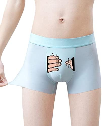 Мъжки боксерки-опаковки, Мъжко бельо от ледената Коприна, Забавна Творческа Личност, Забавни Сладки дишащи къси панталони за момчета. Мъже