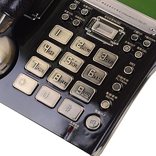 Кабелен телефон PDGJG с id на обаждащия се, функция будилник, Чувствителни избиране на Европейския Старинен Ретро стационарен телефон за дома (Цвят: B)
