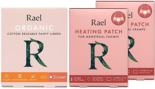 Rael Пакет - за Многократна употреба Тъканни подплата панталон от памук (бяло, 3 бр.) и Нагревателен aid (6 бр.)