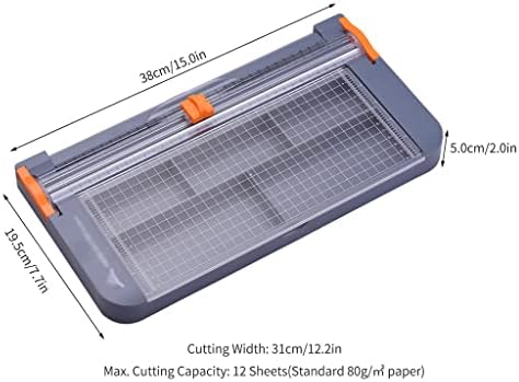 PDGJG Многофункционална кутия за съхранение на Машинка за хартия с формат А4, Нож за хартия Дължина 31 см за снимка от крафт-хартия (Цвят: сив, размер: 38 * 19,5 * 5 см)