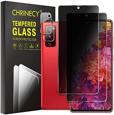 CHRINECY [4 опаковки] 2 Опаковки със защитно фолио за Samsung Galaxy S20 FE с 2 и с малко пари Защитно фолио за обектива на камерата, Защитен слой от закалено стъкло твърдост 9 H, Защи