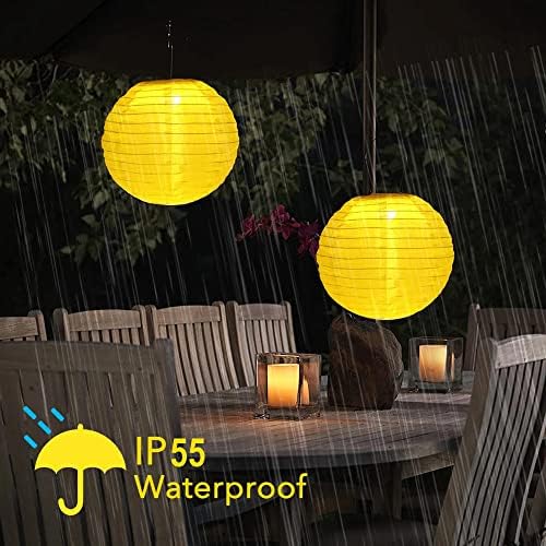 Слънчеви китайски фенери HVASZE - 2 бр., водоустойчива led светлини с топки за украса външно градина, Двор, Навес за кола,
