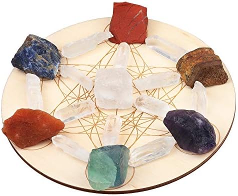 Начална колекция Rockcloud Chakra Therapy, Набор от Лечебни Кристали, 20 бр, Необработени Камъни, Кварц Точка, Куб