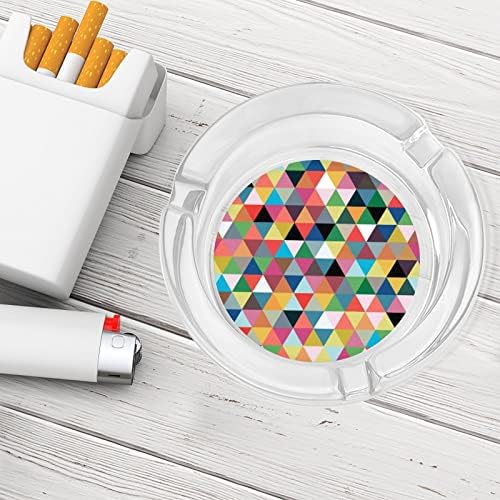 Геометричен Триъгълен Модел Кръгли Стъклени Пепелници Титуляр за Портсигара Скъпа Пепелник За Пушачи