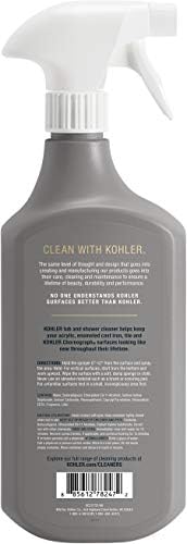Kohler K-EC23732-NA Почистващо средство за вана и душ, Баня, Висококачествен Почистващ препарат за Желязо, Акрил, плочки и други повърхности, 28 течни унции, 28 течни унции