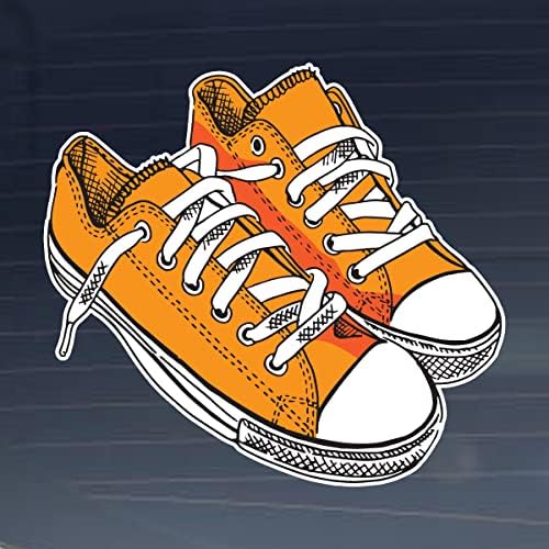 Дизайн на Чаши Оранжеви Обувки на плоска подметка 4-инчов Пълноцветен Винил Стикер