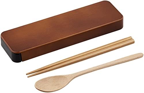 たつみや(Tatsumiya) Комплект лъжички и пръчици за bento извити, 18 паунда, lt brn