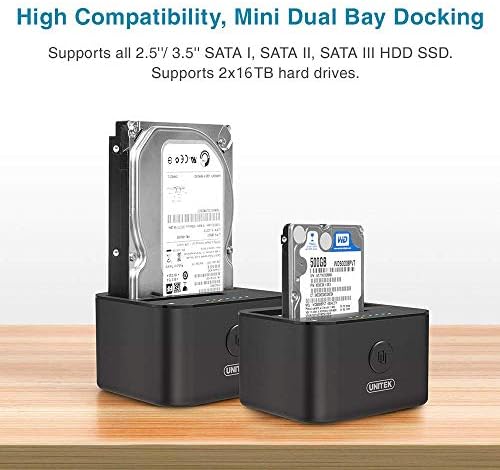 [Комплект] 4-портов хъб Unitek USB 3.0 с дълъг кабел и мини-док-станция за твърд диск с две отделения