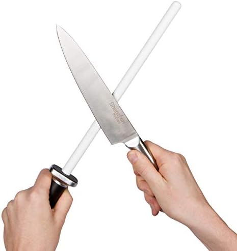 Ножове Нас | Бяла Керамична Острилка за ножове, Хонинговальный Прът | най-Добрият Професионален Инструмент За Заточване