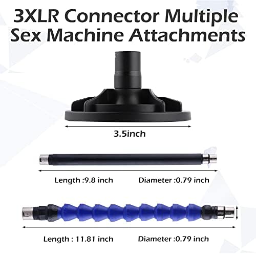 Auxfun 3,5 Търтей и 2 Типа-удължител за секс-машини с жак 3XLR, Адаптер за Секс-играчки за възрастни, Изсмукване Вибратори, Аксесоари с Регулируем ъгъл на наклона за Автома?