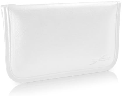 Калъф BoxWave, който е Съвместим с Samsung Galaxy A01 (Case by BoxWave) - Луксозни Кожена чанта-месинджър, дизайн своята практика-плик от изкуствена кожа за Samsung Galaxy А01 - Цвят слонова кос