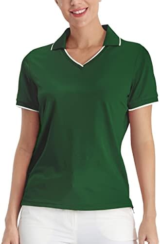 Hiverlay/ Дамски Тениски-Топка за голф UPF 50 +, Спортни Тениски с къс ръкав и V-образно деколте, Стаи за Тениски за Джогинг, бързо съхнещи Върховете