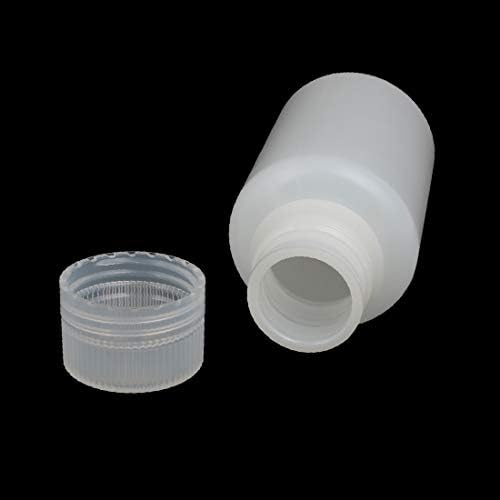 X-DREE 250 ml Пластмасова бутилка за съхранение на реактиви от полиетилен с висока плътност с винт на капака и на малък провлак, Прозрачно-Бяла (250 мл HDPE plastica tappo a vite bottiglia d