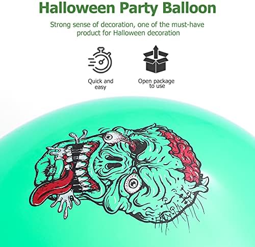 PartyKindom 20pcs Балони за парти за Хелоуин с шарките на Скелет във формата на Сърце балони (Различни цветове)