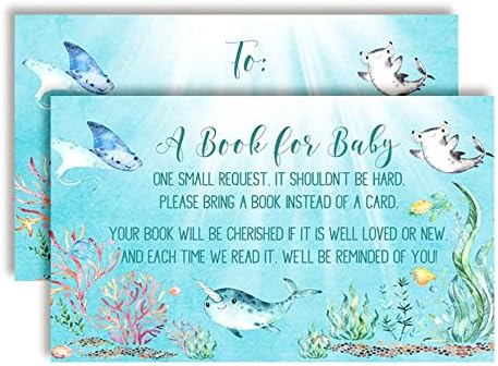 Картички Amanda Creation Underwater Сладко Sea Life Донеси ми книжка за детската душа, 20 карти 2,5 на 4 инча с двустранна