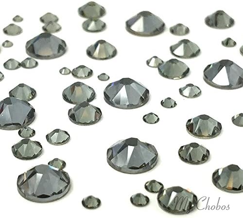 ЧЕРЕН диамант (215) 144 бр Swarovski 2058/2088 Кристали с кристали на равна подметка за дизайн на ноктите с различни размери