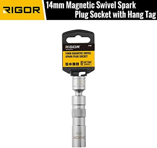 Отточна тръба на шарнирна връзка жак за свещи RIGOR 11401 14 мм, Тонкостенный, Магнитен | 3/8-Инчов диск, 12 точки | Благородна стомана CR-V