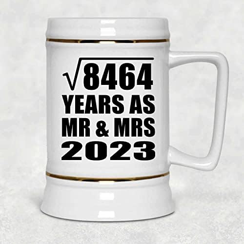 Дизайн В чест на 92-та Годишнина на Корен Квадратен от 8464 години като г-н и г-жа 2023, Керамична Чаша за